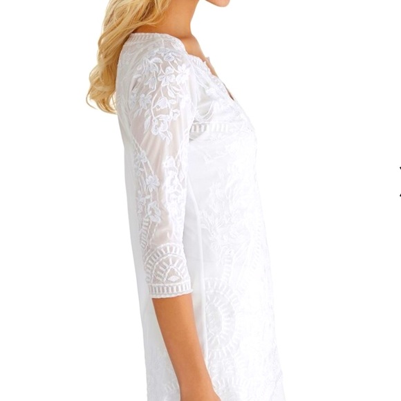 🌹White House Black Market Two-piece Embroidered Tunic Top, Size XS, White - Picture 8 of 9